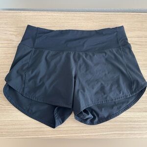lululemon Speed Up High Rise Lined Short 4” Black Workout running athletic